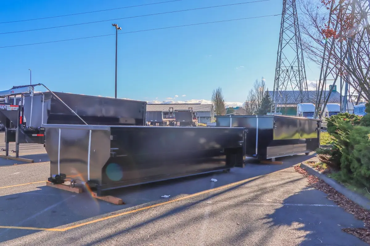 Roll-off dumpster ready for waste disposal at job site for 12 Yard Dumpster Rental in Spring Valley